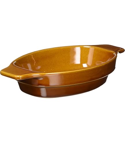 Amazon.co.jp: シェーンバルド オーバルグラタン皿 茶 (手付) 0298-21B